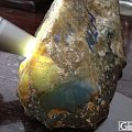 精品!高冰翡翠赌石种老肉细飘蓝花挂件摆件料,欢迎各位给我意见
