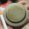 【泾渭轩】55.5新疆和田玉籽料青白玉手镯芯套装有原皮微瑕