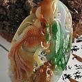 缅甸天然A货 糯种翡翠连年有余挂件