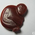 猴王 清 红玛瑙雕猴子挂件