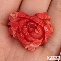 纯天然台湾momo红珊瑚 牡丹花雕刻件 微信chuanshi99 有机红宝石...