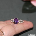 s925银镶天然紫水晶彩色宝石时尚戒指