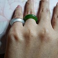 第一件碧玉--白加绿老料指环