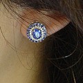 新定做的蓝宝石吊坠和耳环（是不是算耳环呢，是耳扣？）