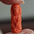 特价:小巧橘粉色momo珊瑚观音一尊