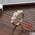 18K珍珠排戒镶嵌加工定制