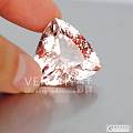 【新货-海蓝宝】天然 28.92ct 三角切割 火彩 摩根石，坛友减200