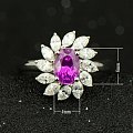 1.20ct vivid pink蓝宝石 96分钻 附带国际证书