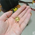 JUST GOLD 镶嵌1988年纯金熊猫纪念币的14K古董级戒指