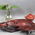 老挝红酸枝黑料干果盘做工精细 纹理细腻春节实用