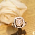 【山水彩宝】粉粉哒 18K金粉钻戒指 主石0.5克拉 GIA