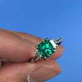 【傲蕾伊兰珠宝】祖母绿戒指，主石1.58克拉 vivid green，无油