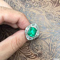 grs证书祖母绿戒指，主石4.3克拉，豪镶，非诚勿扰