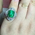 grs证书祖母绿戒指，主石4.3克拉，豪镶，非诚勿扰