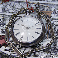 1860年英国古董银壳芝麻链怀表 伞轮 双壳
