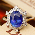 求问这颗蓝宝石是否值得购买-​无烧矢车菊蓝宝石戒指 4万大洋