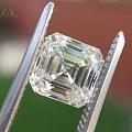 正方asscher cut钻石1.16CT，双EX切工，D色