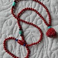 南红玫瑰花项链，琥珀手串