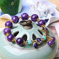紫龙晶圆珠手链