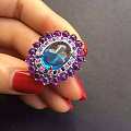 欧美精典贵族风范：紫罗兰素面托帕石戒指