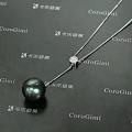 法国大溪地孔雀绿黑珍珠16mm，大而美
