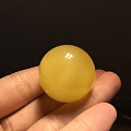 26.5mm满蜜鸡油黄大珠珠，正圆，完美无瑕，价不高，看上私～