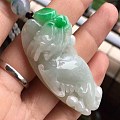 【飞龙】飘阳绿翡翠飞龙 顶珠一刻冰紫飘花圆珠 搭翡翠路路通珠链