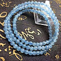 纯天然三圈海蓝宝手链，颜色极品品质，无黑点