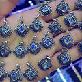 尼泊尔手工银月光石套装戒指 耳钉 项链 手链定制款批发价