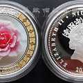 纽埃2011年保加利亚玫瑰精制彩色镀金纪念银币