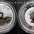 纽埃2009年珍贵的爱（黑天鹅）精制彩色纪念银币