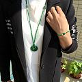 翡翠绿套装：珠链+牌子+手链