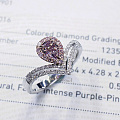 GIA 0.51ct FIPP SI1 浓彩紫粉钻石 戒指 现货