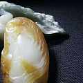 年前雕刻的新疆且末糖白玉的挂件~凤穿牡丹，各位请欣赏以及点评