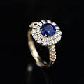 【悠然亭珠宝】18k金镶钻皇家蓝色蓝宝石戒指,GIC证书。