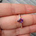 精品热卖 纯天然水滴紫水晶戒指指环 简约甜美女款生日礼物