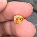 2.04ct 芬达橙 艳橙 水滴形 全净 锰铝榴石 石榴石 镶嵌定制