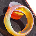 56.5圈口金棕宽条手镯，顶级金棕亮色，微微流纹，圈口56.5mm，宽23....