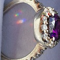 紫色蓝宝石银戒指
