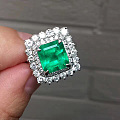 3.85ct，哥伦比亚祖母绿戒，货美价优，欢迎询价！