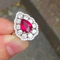 3.02ct，产地：莫桑比克，无烧红宝戒指，配石2.26ct，欢迎询价！