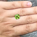 3.99ct 翠绿 橄榄石 公主方 雷迪恩 戒指 吊坠 镶嵌定制
