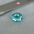 2.22ct 马达加斯加 帕拉伊巴 霓虹 湖蓝绿 椭圆 磷灰石 收藏 A16