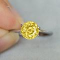 2.13ct 天然 vivid yellow 艳黄 圆形 锆石 GemArt