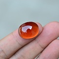 大颗粒蛋面橙色石榴石裸石戒面31.78克拉 15.6*19.8毫米 晶莹剔透