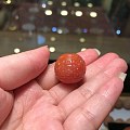 核桃静 特价苏工雕刻保山南红回纹珠20.5mm