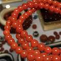 核桃静 保山南红柿子红满肉满色6.5mm108籽 原矿无裂