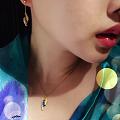 别看小，但是它很女神啊～六福足金珐琅翅膀套装。