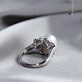 实惠看得见，PT900铂金钻石镶嵌珍珠戒指