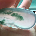 【醉墨】冰玻飘蓝花大福瓜 侧边精雕金蟾如意 蓝花山水画般耐看